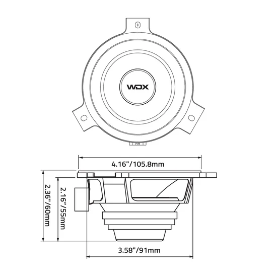 WDX4MR-JP : 4" Moto NEO Midrange (Jeep OEM Fit) (1 Pair)